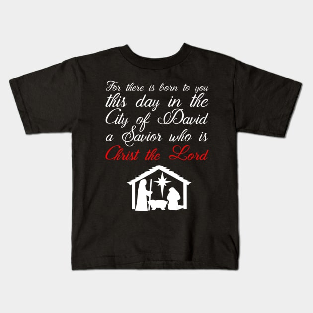 Bible Verse Christ Lord Birth Jesus Lover Kids T-Shirt by Melaine GoddessArt